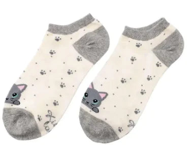 5 Pairs Curly Cat Socks